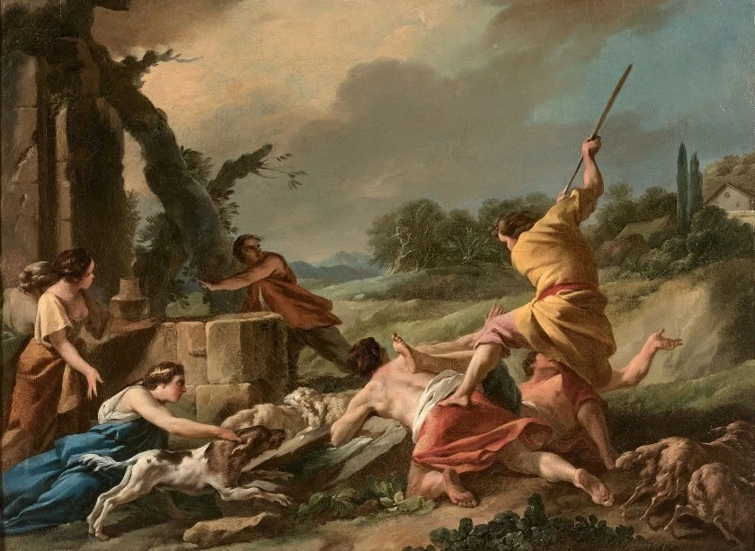 Mosè difende le figlie di Ietro, 1756
